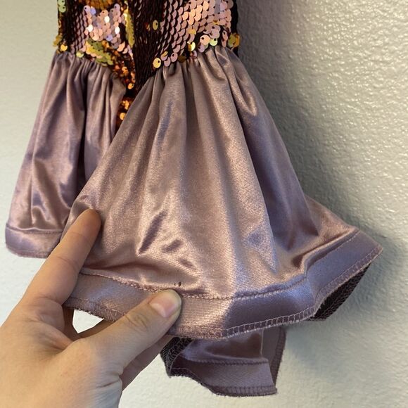 Weissman Dance Jazz tap tutu mauve gold sequin Got Your Number 11349 -IC 7/8 - Picture 5 of 12